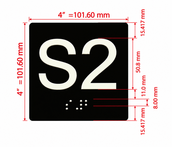 S2 4X4 Sign with Raised Letters & Grade 2 Hpd Sign