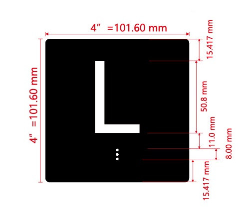 L Sign with Raised Letters Hpd Sign