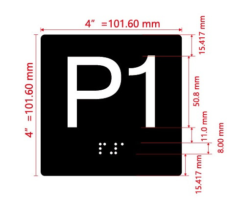 P1 Sign with Raised Letters Hpd Sign