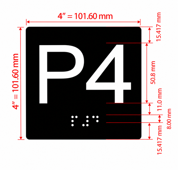 P4 Sign with Raised Letters Hpd Sign