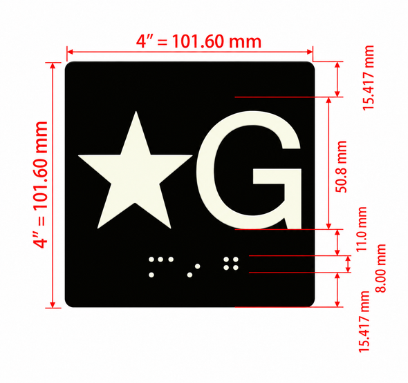 Star G Sign with Raised Letters & Grade 2 Hpd Sign