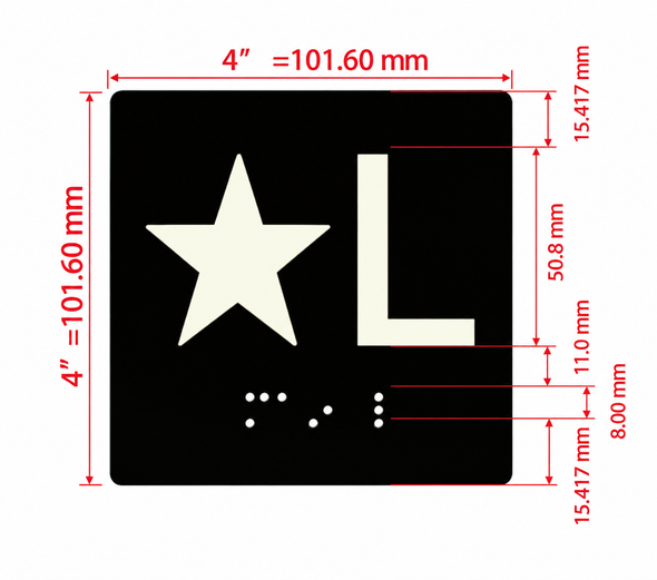 Star L Sign with Raised Letters & Grade Hpd Sign