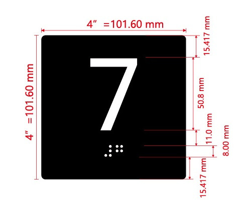 7 Sign with Raised Letters Safety Sign