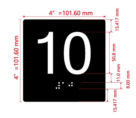 10 Sign with Raised Letters Hpd Sign