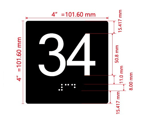 34 Sign with Raised Letters Safety Sign