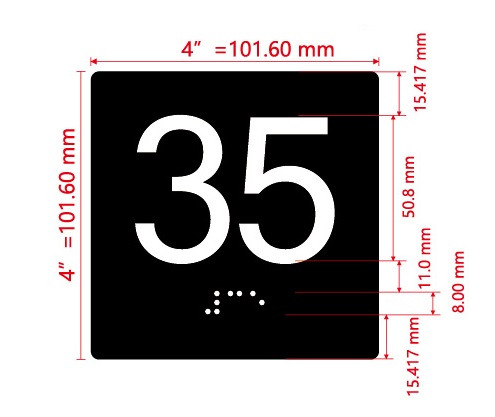 35 Sign with Raised Letters Safety Sign