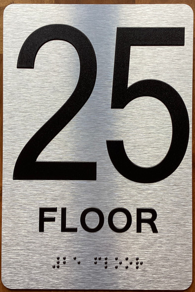 Floor 25 Sign with Raised Letters Sign