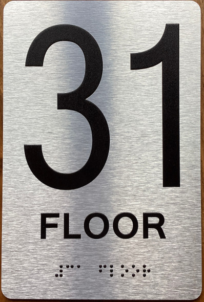Floor 32 Sign with Raised Letters Sign