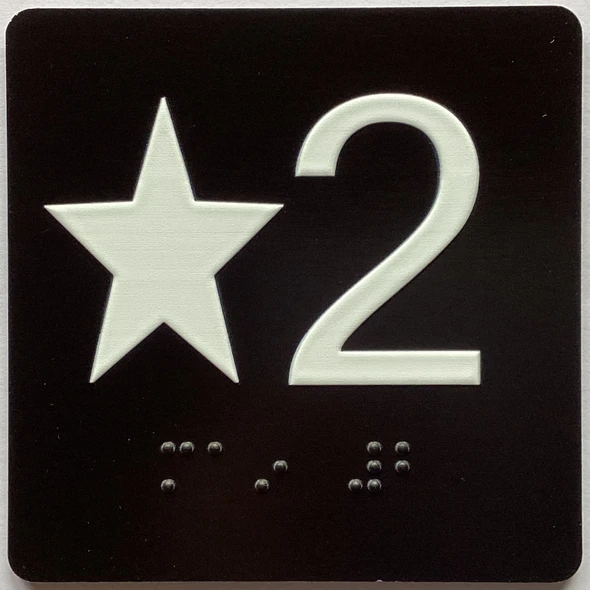 Star 3 Elevator Jamb Plate Sign