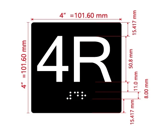 4R Elevator Jamb Plate Hpd Sign