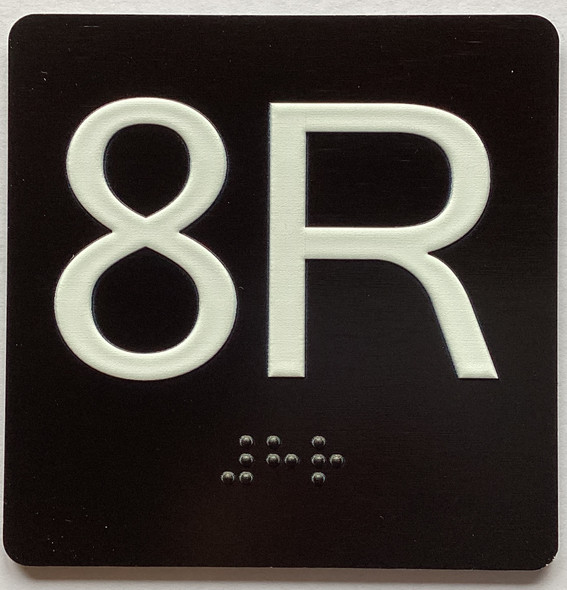8R Elevator Jamb Plate Sign