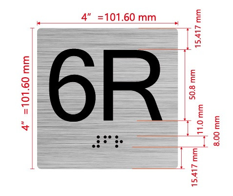 6R Elevator Jamb Plate Hpd Sign