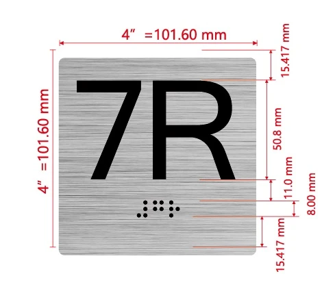 7R Elevator Jamb Plate Hpd Sign