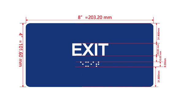 Exit With Sign with Raised Letters Ada Sign
