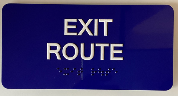 Exit Route With Sign with Raised Letters Ada Sign