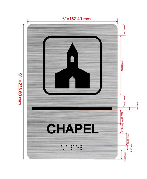 Chapel With Sign with Raised Letters Hpd Sign