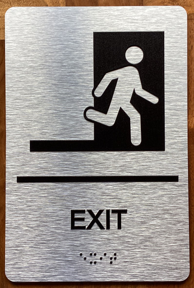 Exit Right With Symbol With Sign with Raised Letters Sign