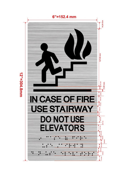 In Case Of Fire Use Stairway Do Not Use Elevators Hpd Sign