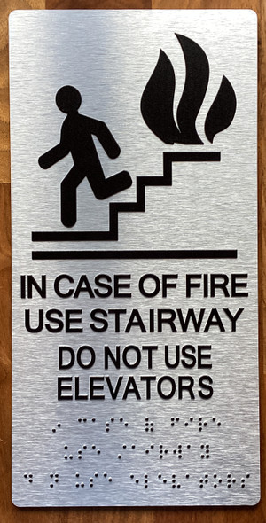 In Case Of Fire Use Stairway Do Not Use Elevators Sign
