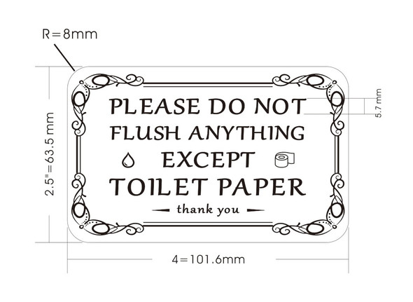 PLEASE DO NOT FLUSH ANYTHING EXCEPT TOILET PAPER sIGN