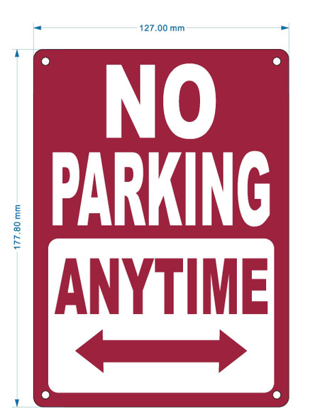 no-parking-anytime-arrow-both-side-mounting-holes-equipment-label.jpg