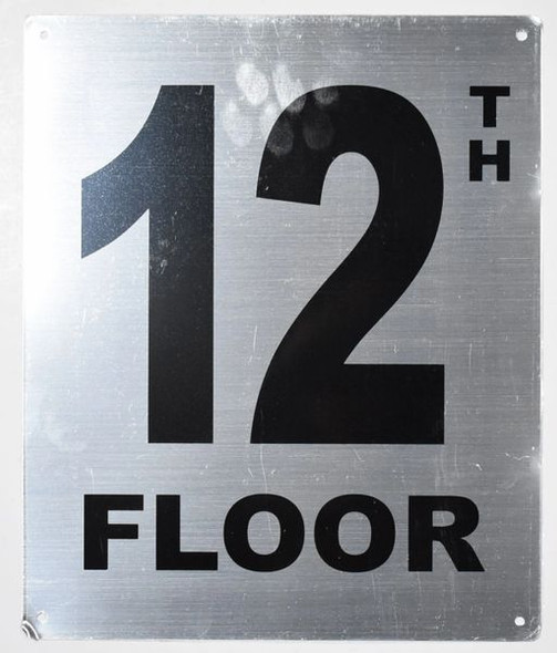 12TH Floor Sign -Tactile Signs Tactile Signs  Floor Number Sign -Tactile Signs Tactile Signs  Tactile Touch Braille Sign - The Sensation line Ada sign