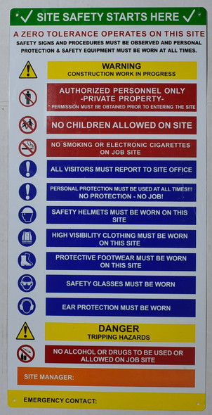 PPE Sign - Site Safety Start here Sign