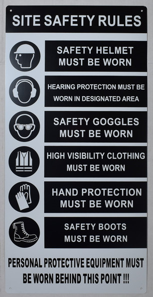 PPE Sign - Site Safety Rules Sign