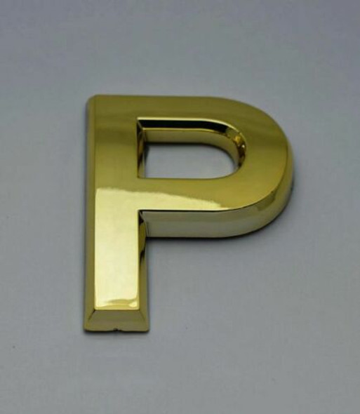 Apartment Number /Mailbox Number , Door Number . Letter P Gold - The Maple line