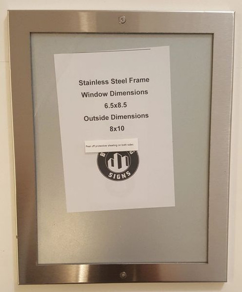 Elevator Permit Frame  Stainless Steel