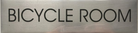 BICYCLE ROOM SIGN - Delicato line (BRUSHED ALUMINUM)