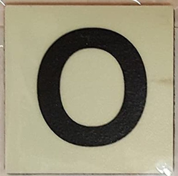 PHOTOLUMINESCENT DOOR IDENTIFICATION LETTER O / GLOW IN THE DARK "DOOR NUMBER"