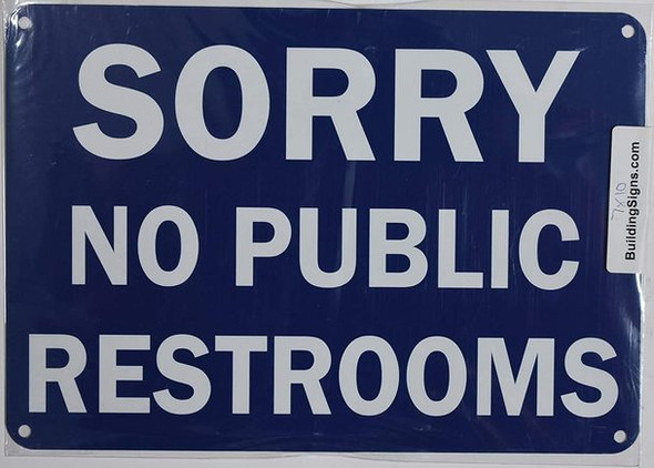 NO Public Restroom  (Aluminium, Blue/White)