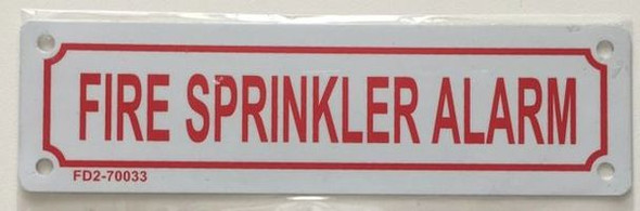 FIRE SPRINKLER ALARM Sign