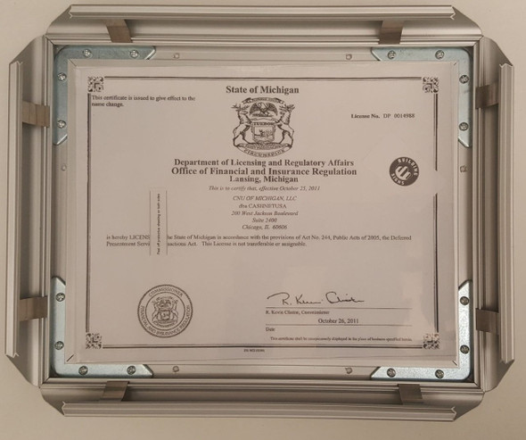 Business license frame Michigan Business license frame Michigan
