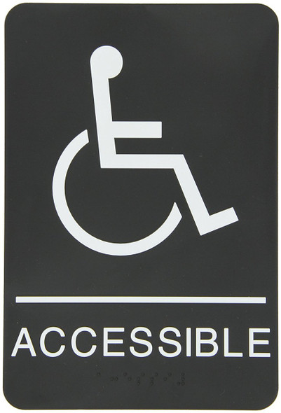 ADA-Braille Tactile , Legend"(Handicapped) ACCESSIBLE" with Wheelchair/Handicapped Graphic  - The Standard ADA-line