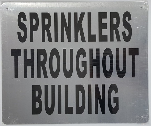 SPRINKLERS Throughout Building Sign