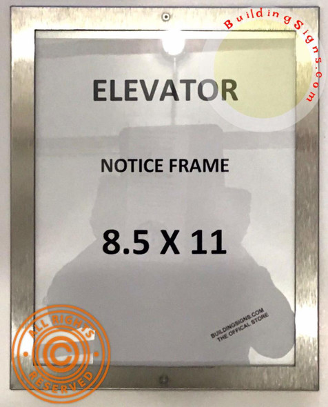 Elevator Notice FRAME (Lockable !!!, Stainless Steel, Heavy Duty-Commercial use)