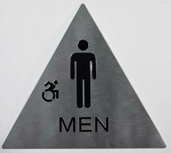 CA ADA Men Restroom accessible Sign -Tactile Signs  The Sensation line Ada sign