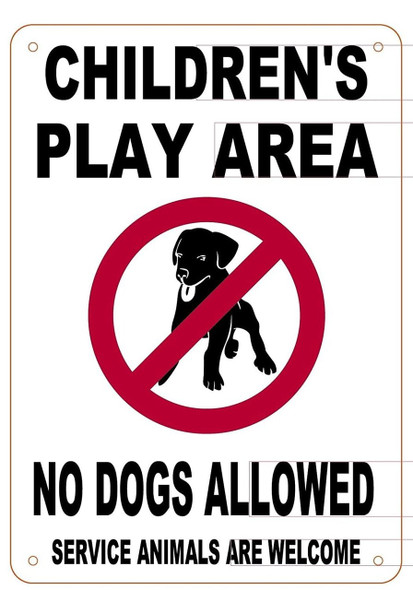 Children's Play Area No Dogs Allowed Sign