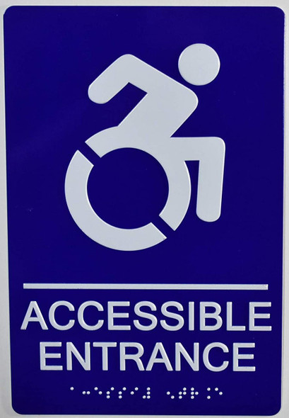 ACCESSIBLE Entrance Sign -Tactile Signs ADA-Compliant Sign.  -Tactile Signs  The Sensation line Ada sign