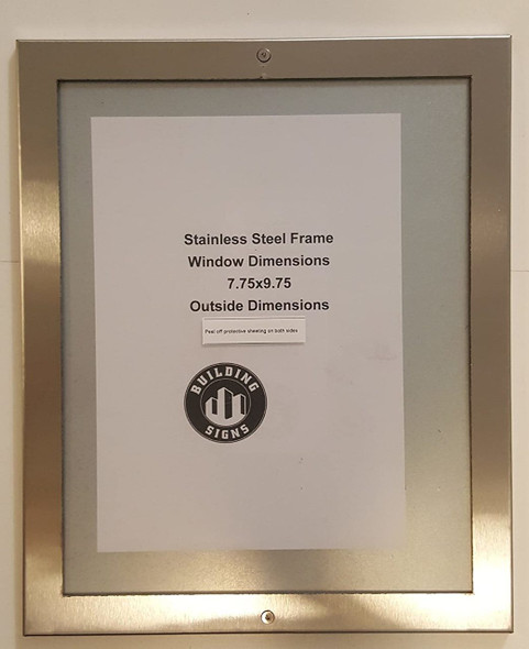 Elevator certificate frame stainless Steel