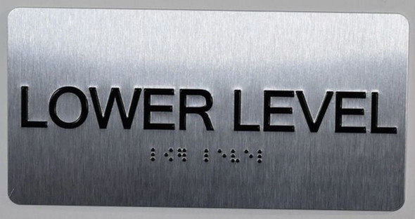 Lower Level Floor Number Sign -Tactile Touch Braille Sign - The Sensation line -Tactile Signs  Ada sign