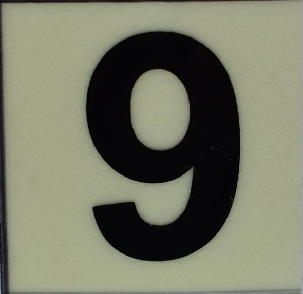 PHOTOLUMINESCENT DOOR NUMBER 8 SIGN