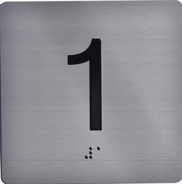 Apartment Number 1  with Braille and Raised Number