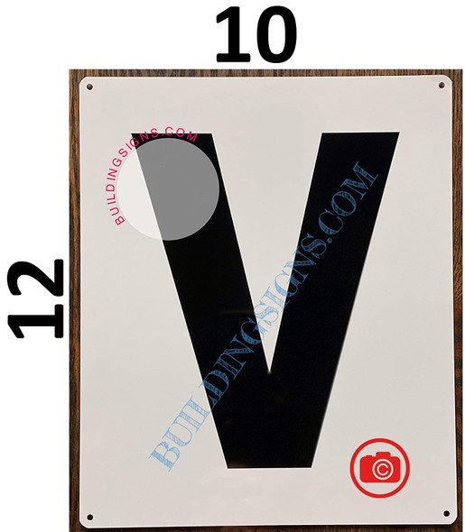 Large Letter V -Metal  - Parking LOT