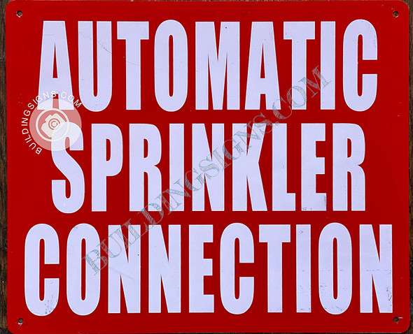 Automatic Sprinkler Connection Sign