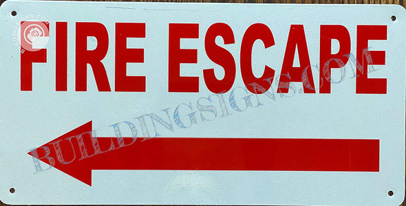 FIRE Escape Sign Left Arrow
