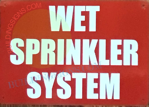 Wet Sprinkler System Signage