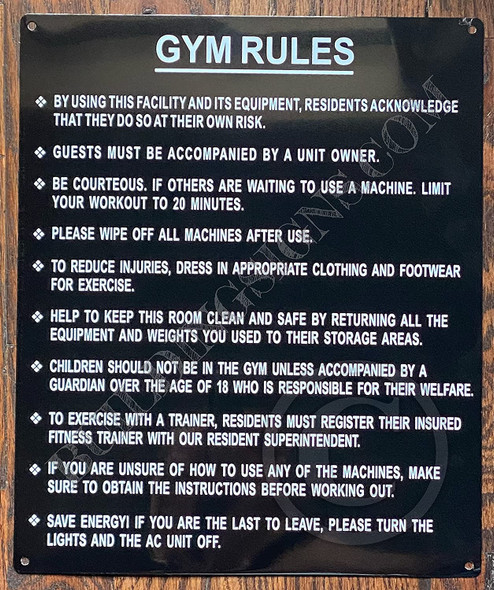 Gym Rules Signage